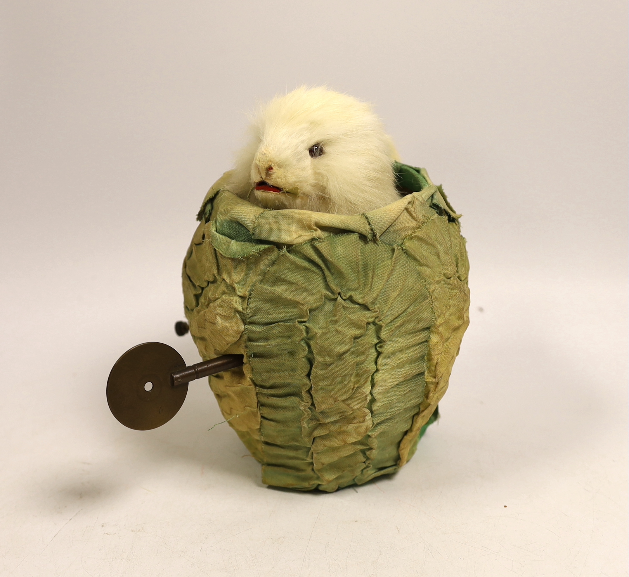 A Roullet et Decamps rabbit automaton in lettuce, 19cm high